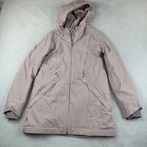 Ivivva by Lululemon Hooded Jacket Youth 14 Pink Fleece Lined Water Resistant